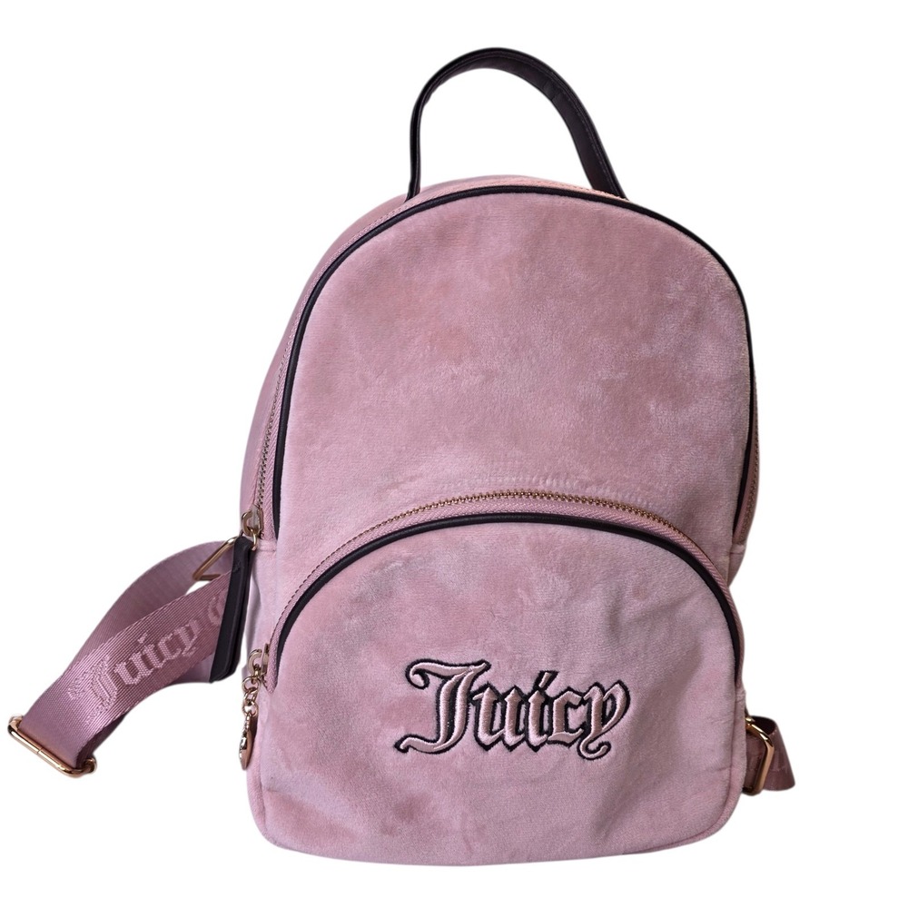 Juicy Couture Pink Velour Mini Backpack Queen Of Everything Y2K Logo Bag Bratz